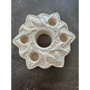 Hallmark Porcelain Advent Candle Holder Christmas Peace Dove Vintage